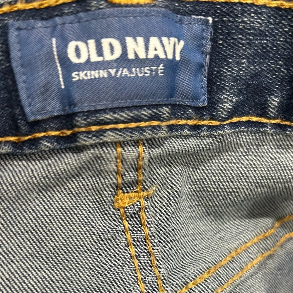 EUC Old Navy Kids SZ 18 skinny 5-pocket blue jeans adjustable interior waistband